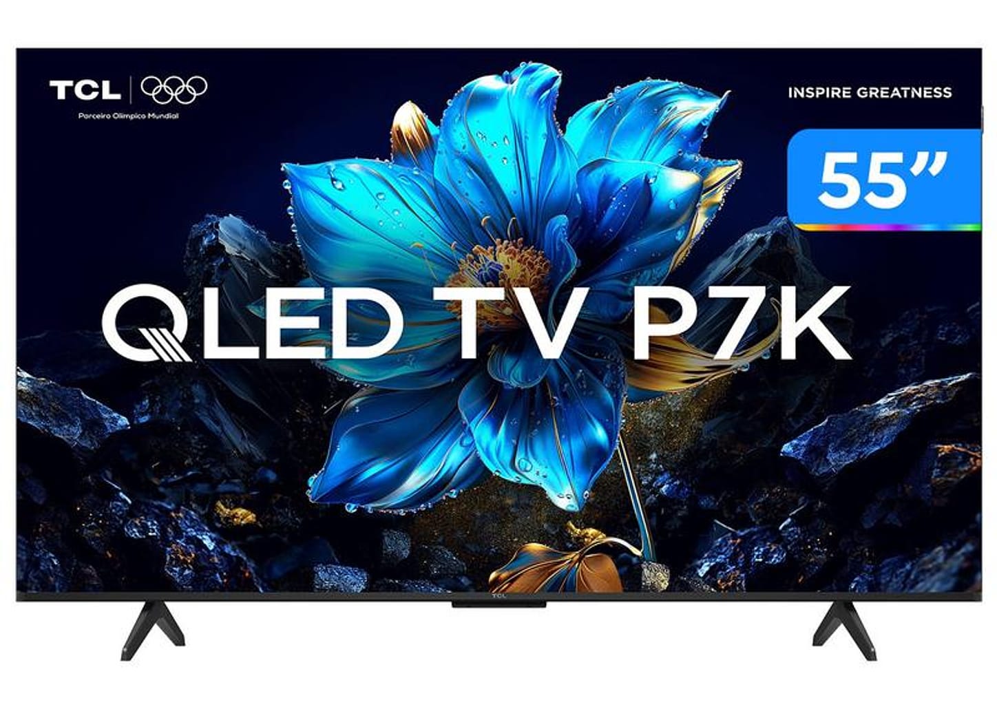 Smart TV 55" TCL 4K UHD QLED 55P7K Google TV AiPQ Google Assistente 3 HDMI 1 USB