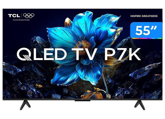 Smart TV 55" TCL 4K UHD QLED 55P7K Google TV AiPQ Google Assistente 3 HDMI 1 USB