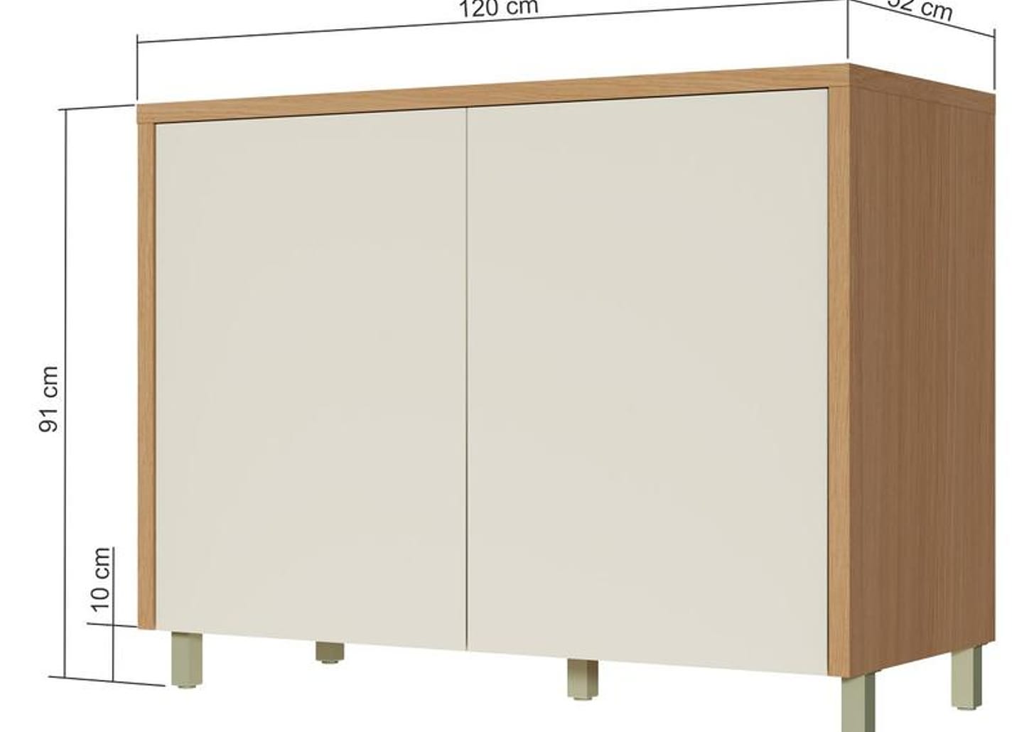 Balcão de Cozinha Nesher 100% MDF 2 Portas Condessa