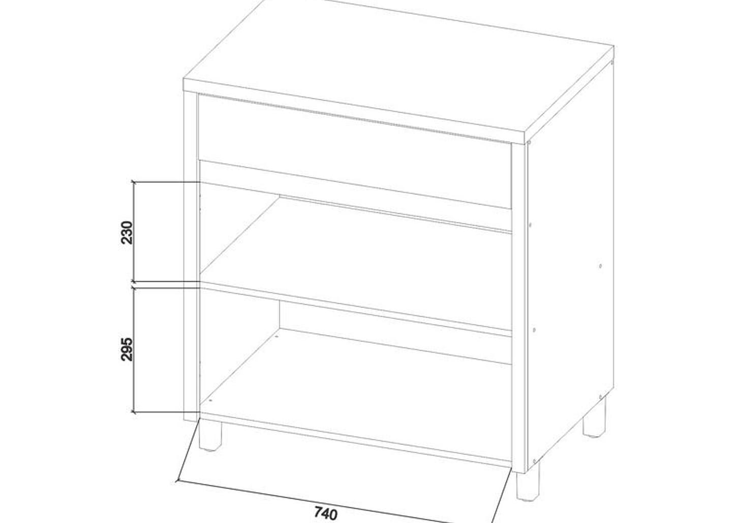 Balcão de Cozinha Nesher 100% MDF 2 Portas 1 Gaveta Condessa
