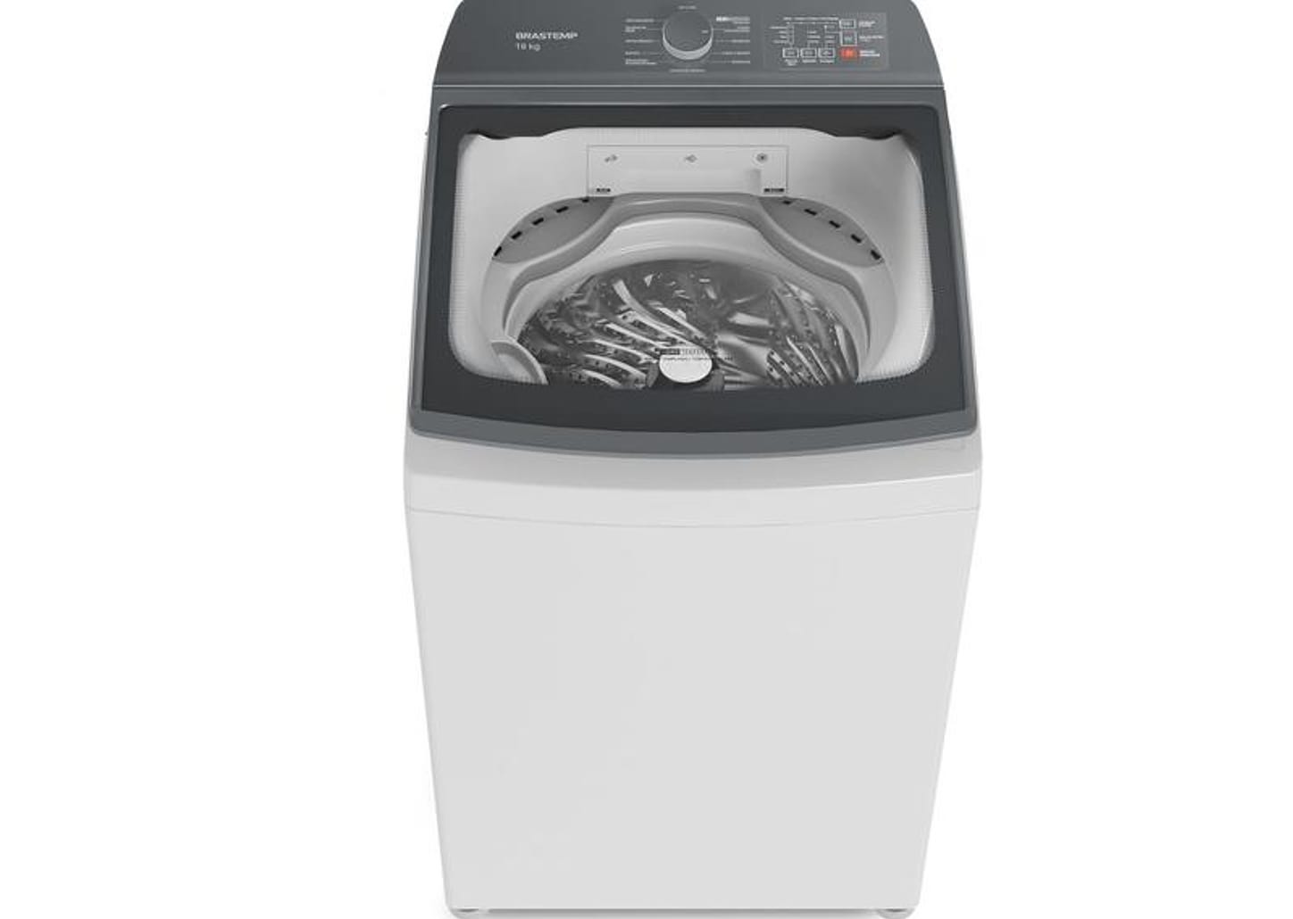 Lavadora de Roupas Brastemp 18kg Cesto Inox 12 Programas de Lavagem Branca BWF18AB