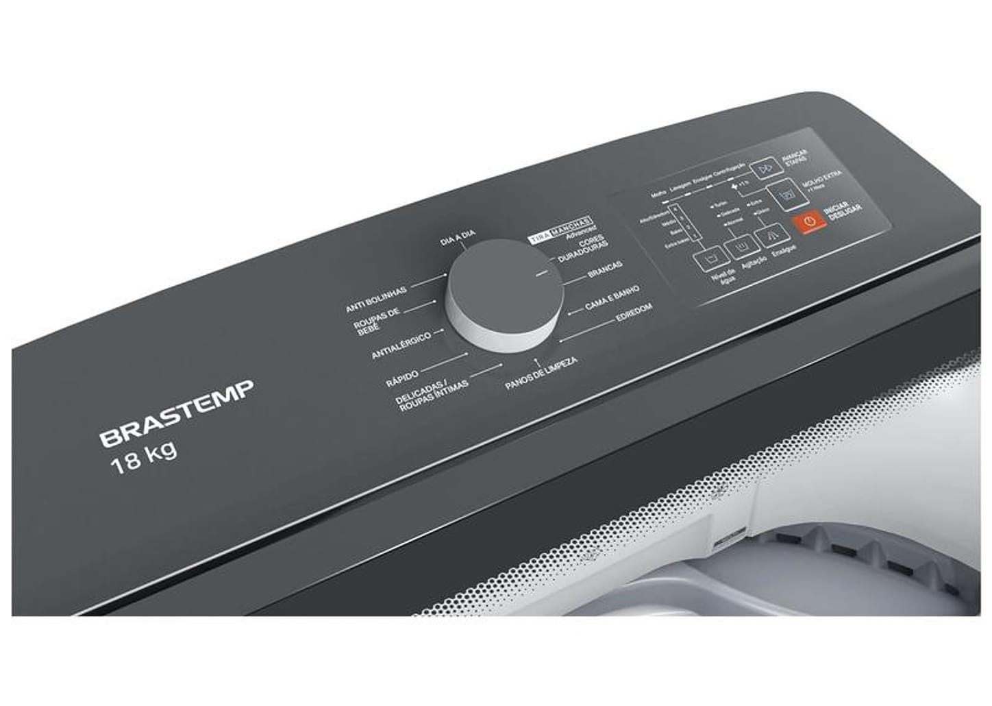 Lavadora de Roupas Brastemp 18kg Cesto Inox 12 Programas de Lavagem Branca BWF18AB