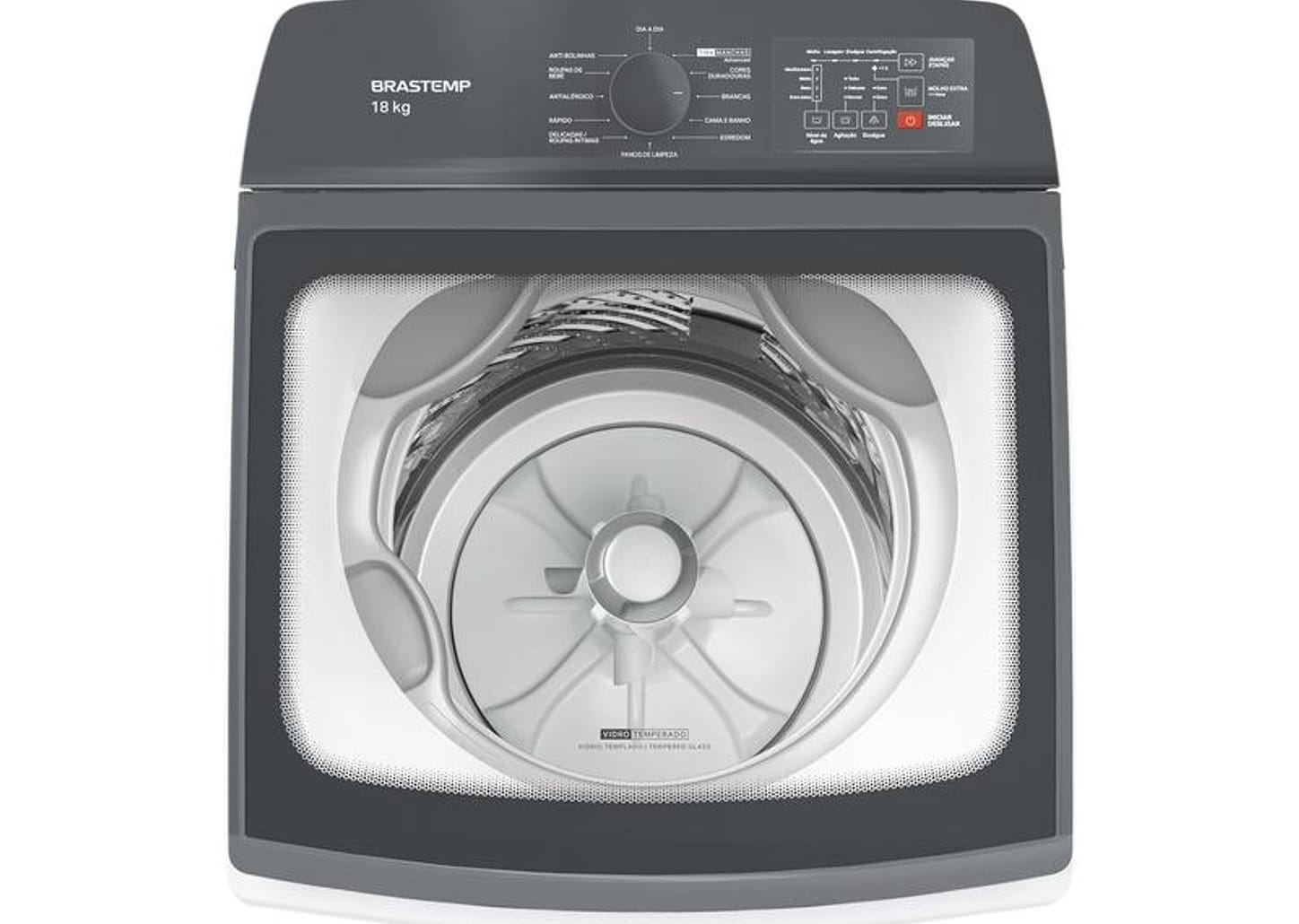 Lavadora de Roupas Brastemp 18kg Cesto Inox 12 Programas de Lavagem Branca BWF18AB