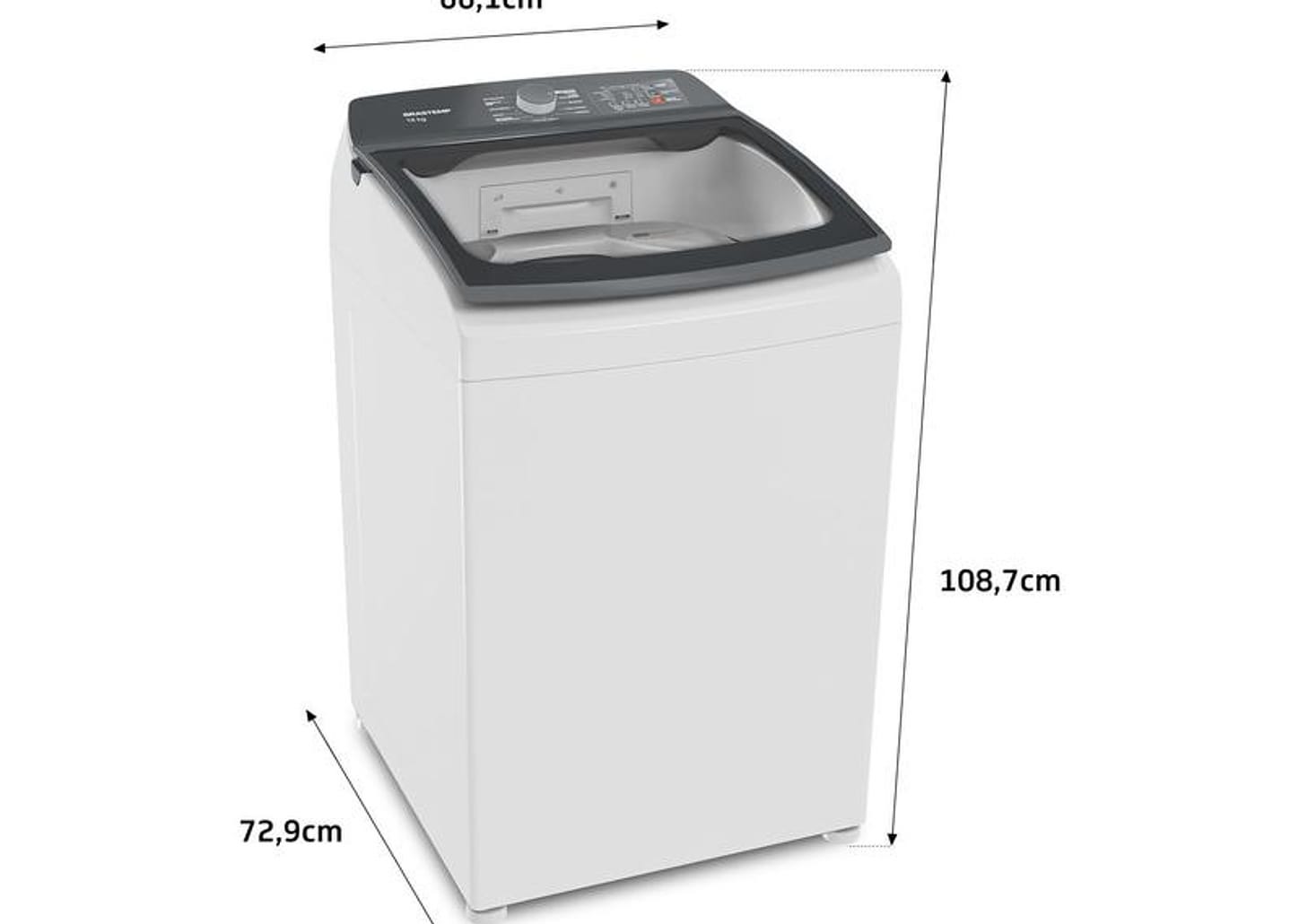 Lavadora de Roupas Brastemp 18kg Cesto Inox 12 Programas de Lavagem Branca BWF18AB