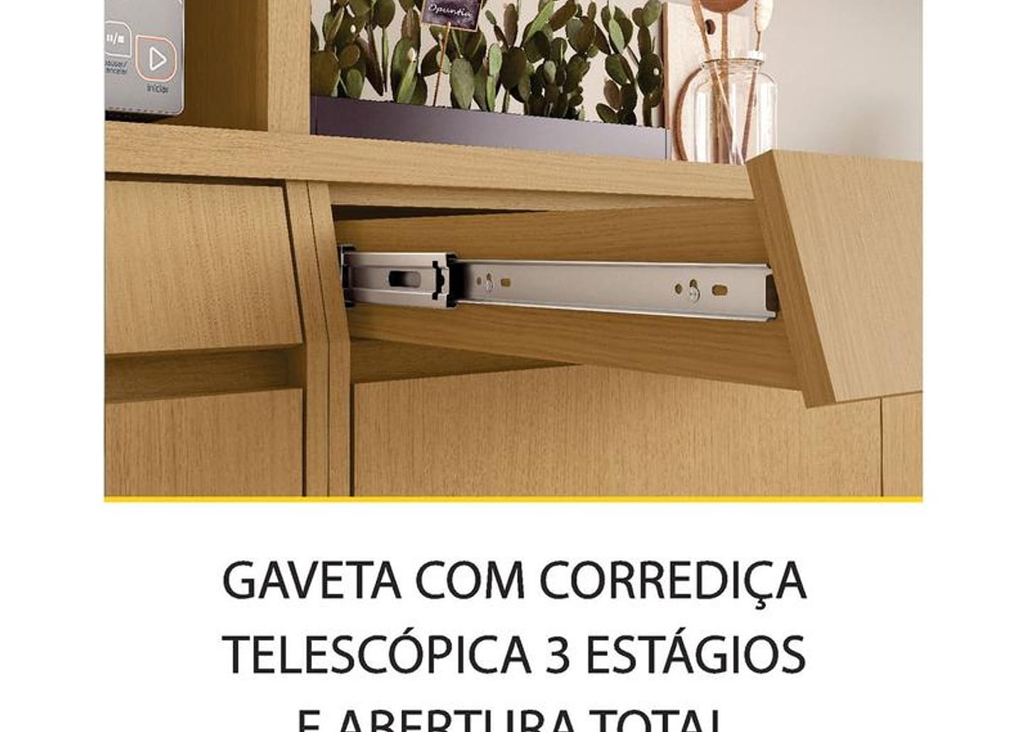 Balcão de Cozinha Nesher 100% MDF 2 Portas 2 Gavetas Simone Mendes