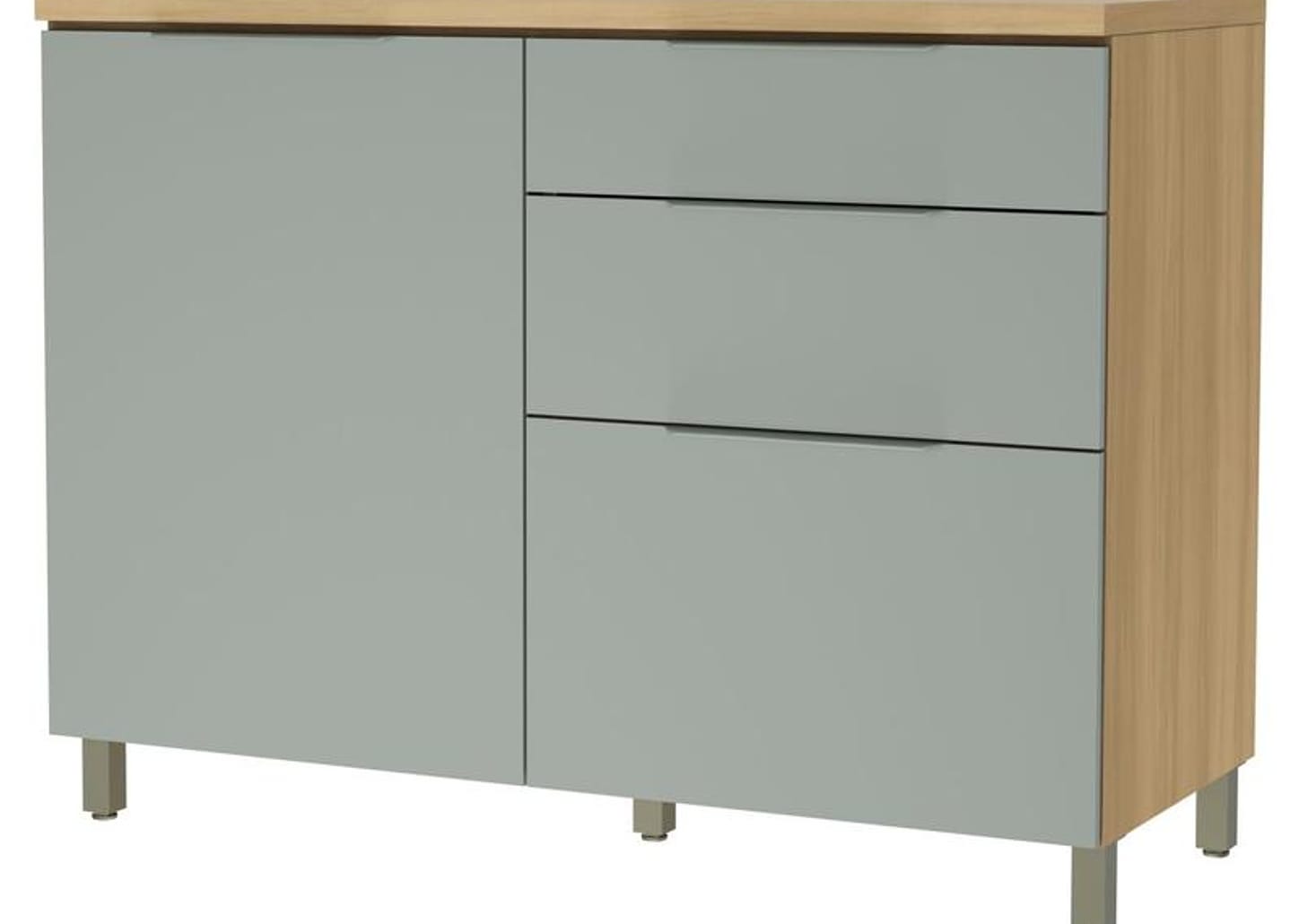 Balcão de Cozinha Nesher 100% MDF 1 Porta 3 Gavetas Marquesa