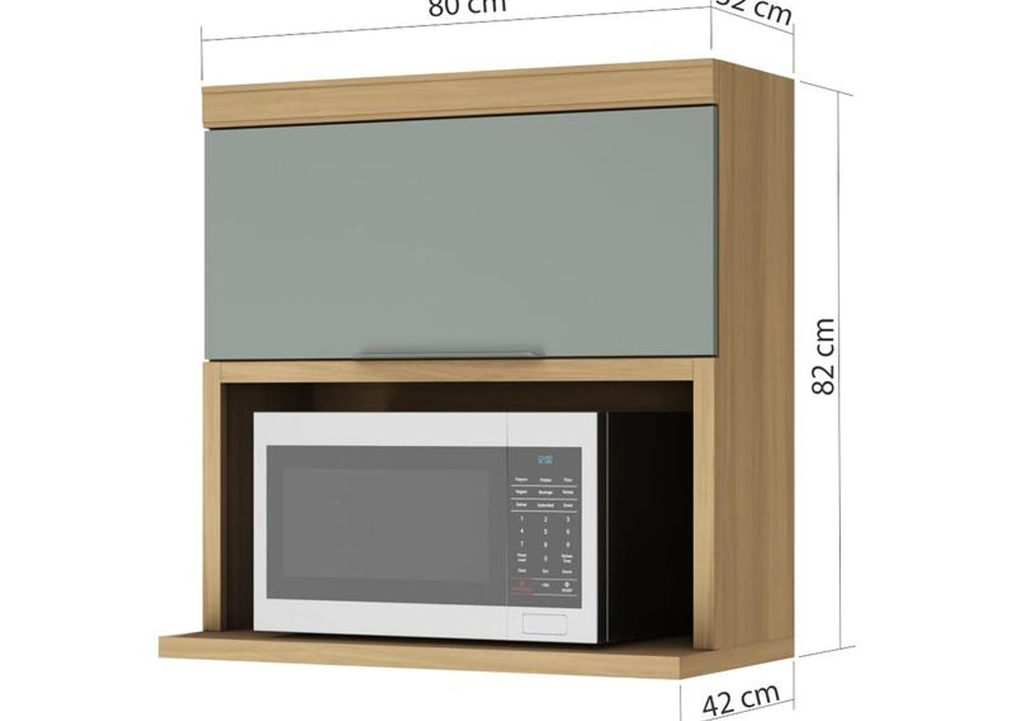 Armário de Cozinha Aéreo MDF Nesher Marquesa 1 Porta 80x82cm