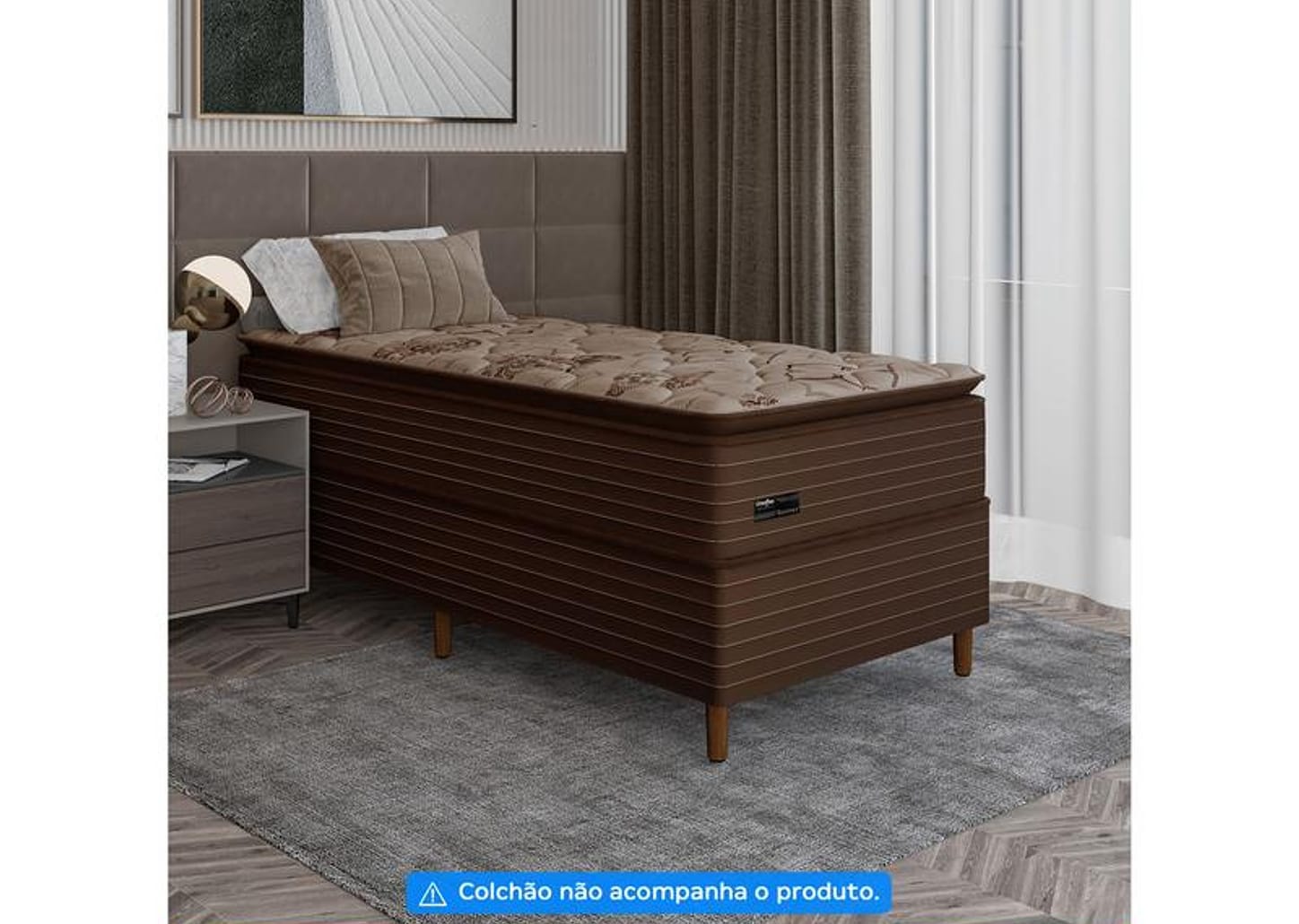 Base Cama Box Solteiro Umaflex 38x88x188cm Resistence