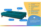 Sofá-cama 3 Lugares Reclinável Suede Linoforte Jade