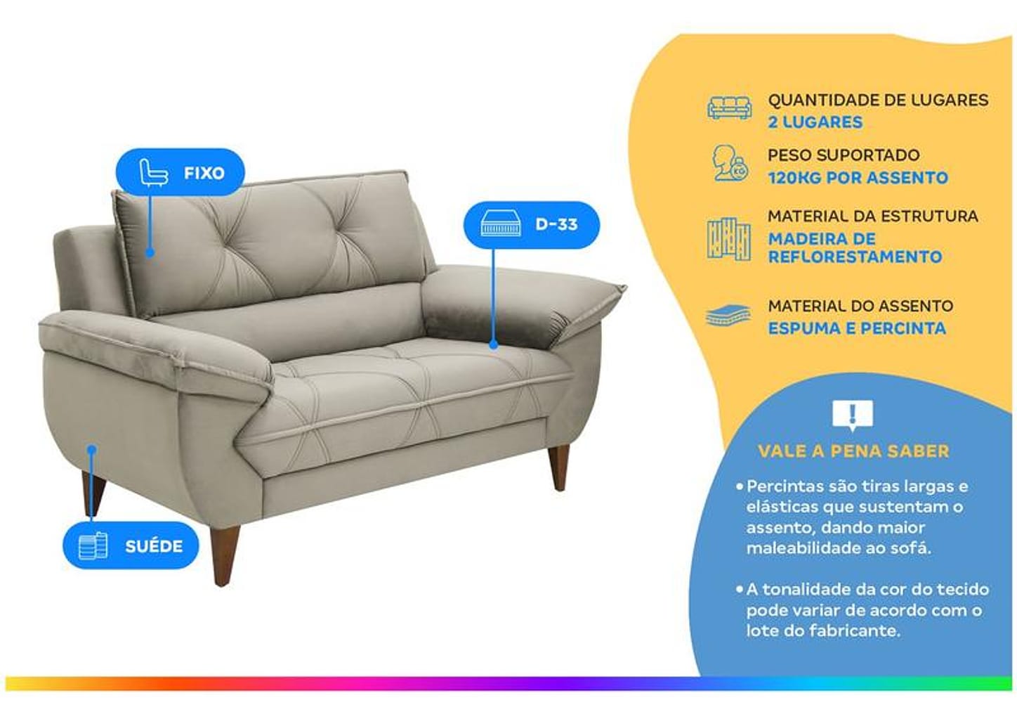 Sofá 2 Lugares Suede Malbec Linoforte