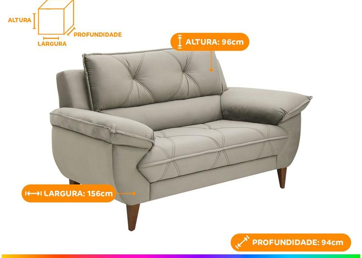 Sofá 2 Lugares Suede Malbec Linoforte