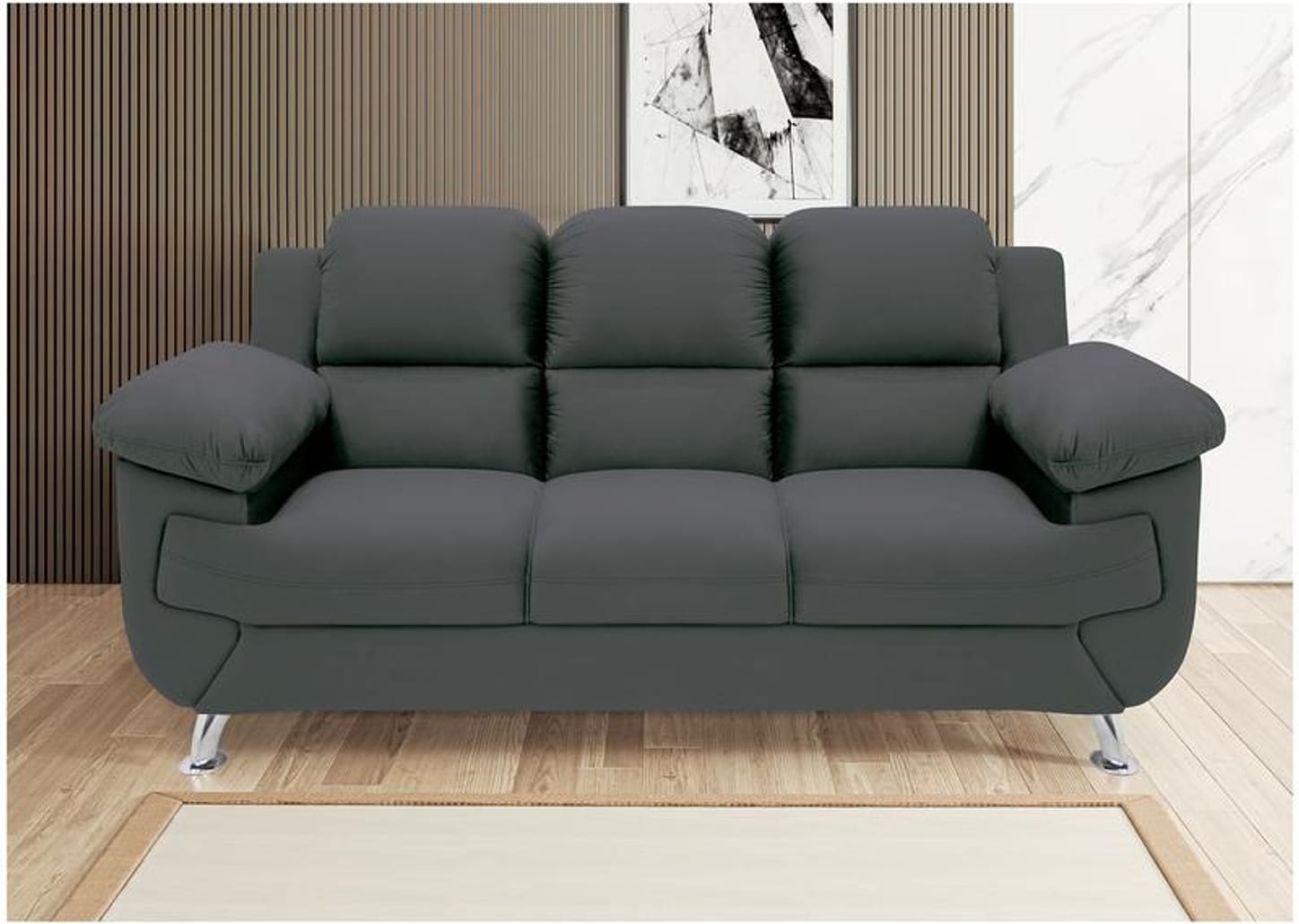 Sofá 3 Lugares Suede Spazium Linoforte