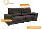 Sofá 4 Lugares Retrátil Reclinável Suede Hannover Linoforte