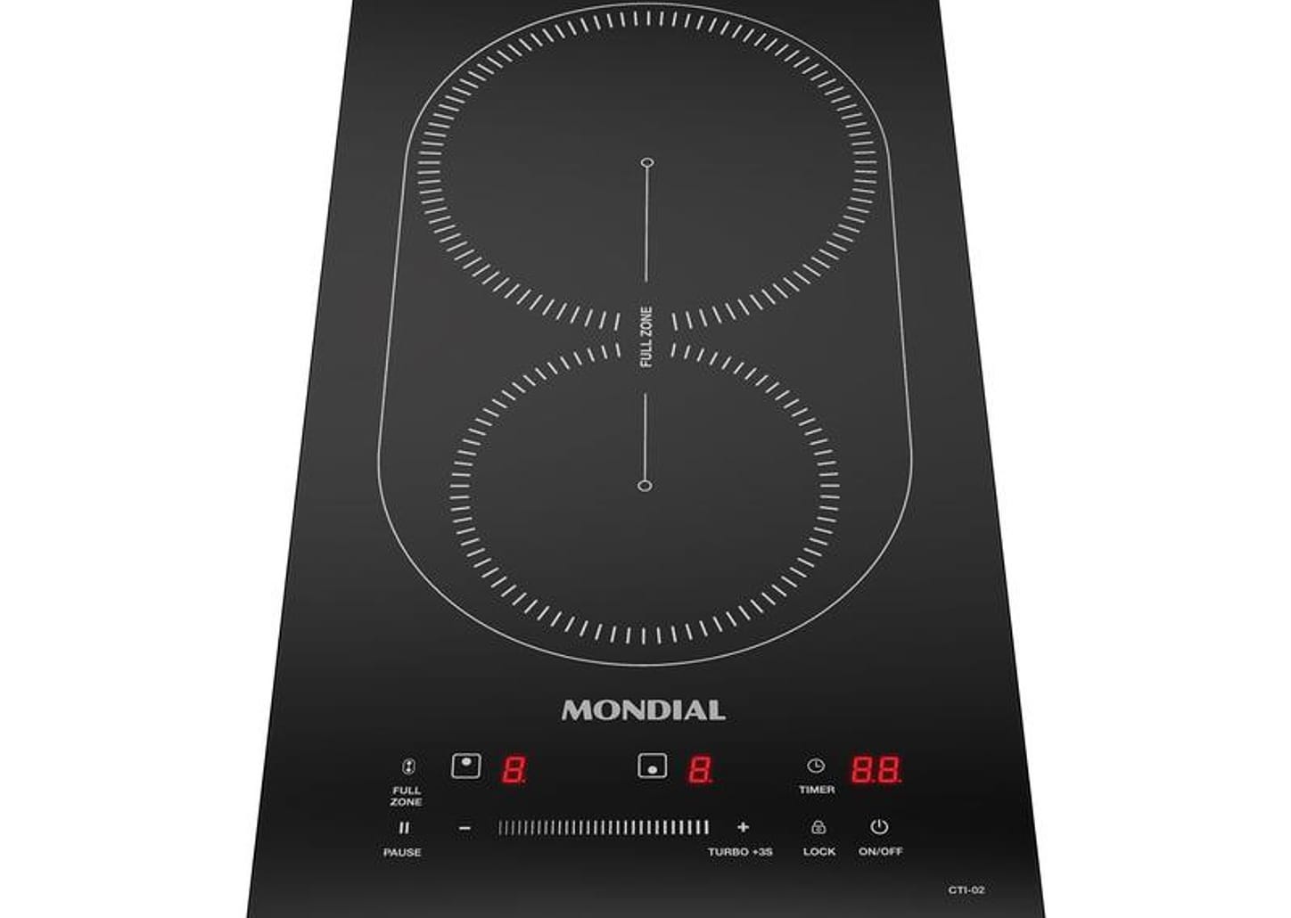 Cooktop 2 Bocas Indução Mondial Touch Preto Acendimento Automático CTI-02