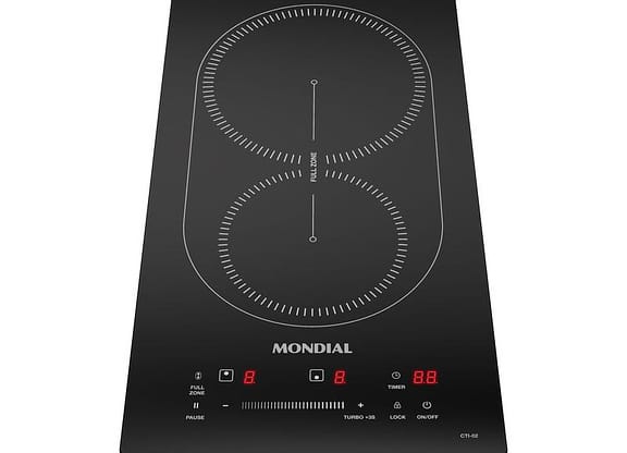 Cooktop 2 Bocas Indução Mondial Touch Preto Acendimento Automático CTI-02
