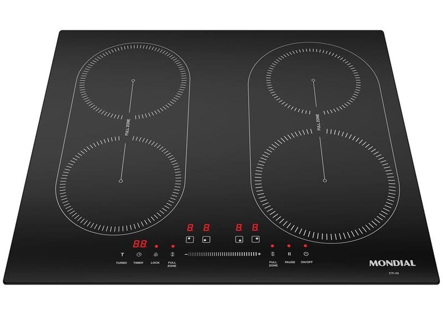 Cooktop 4 Bocas Indução Mondial Touch Preto Acendimento Automático CTI-03