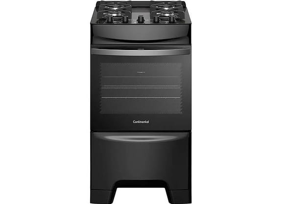 Fogão 4 Bocas Continental Inox Preto FC4GB