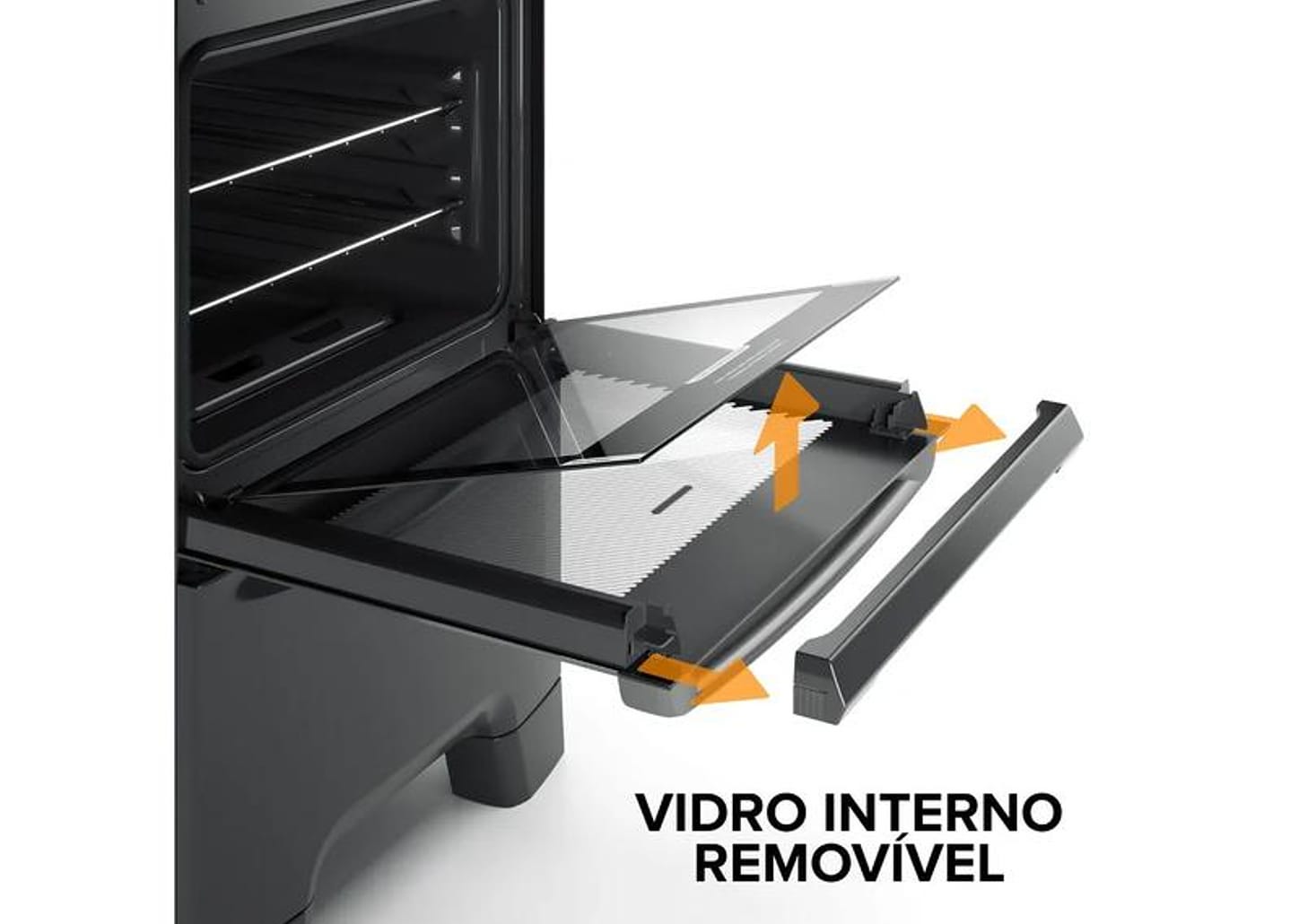 Fogão 4 Bocas Continental Inox Preto FC4GB