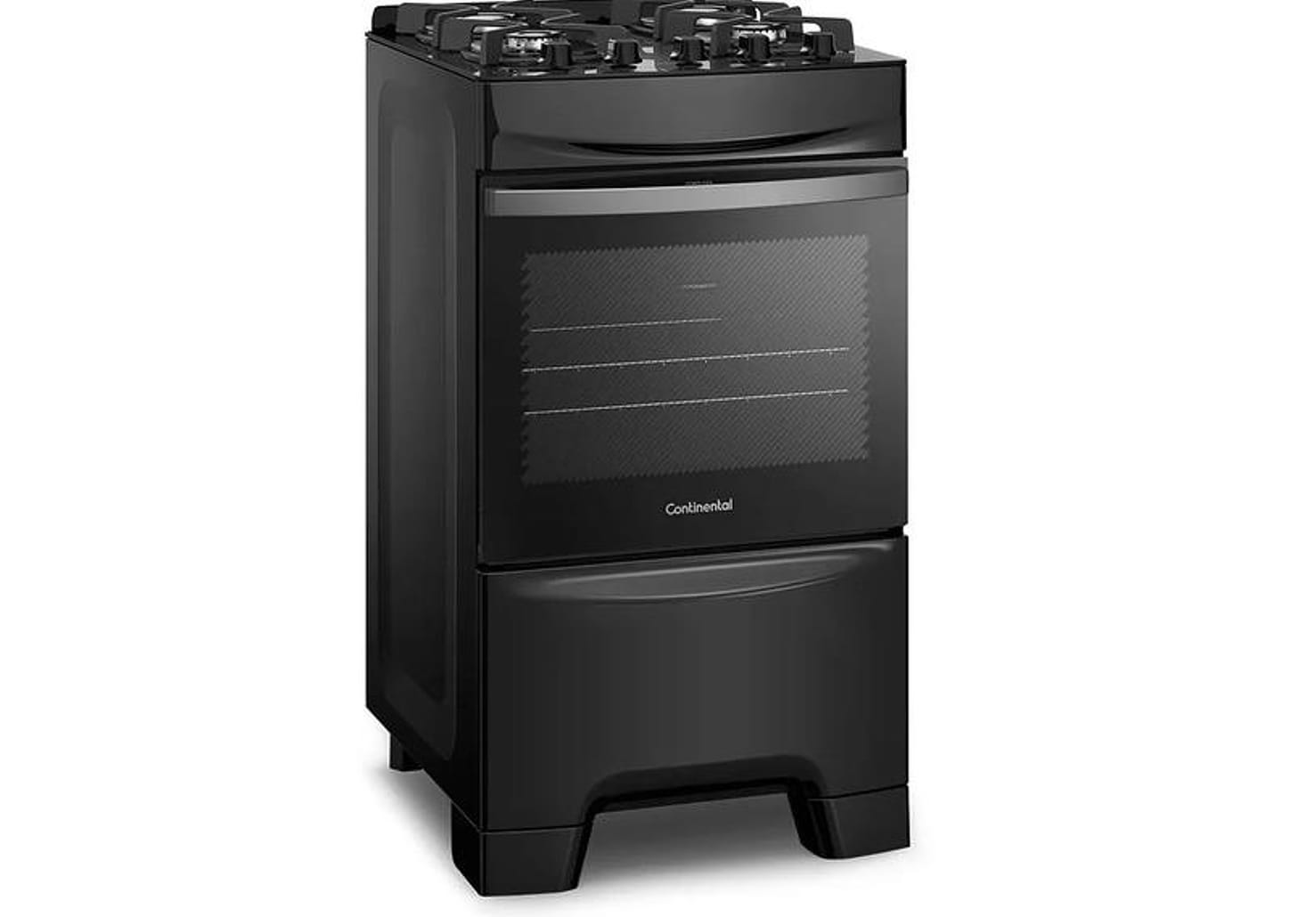 Fogão 4 Bocas Continental Inox Preto FC4GB