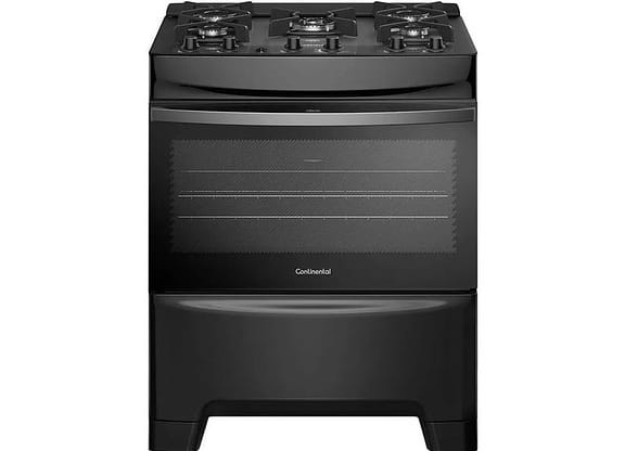 Fogão 5 Bocas Continental Inox Preto FC5GB