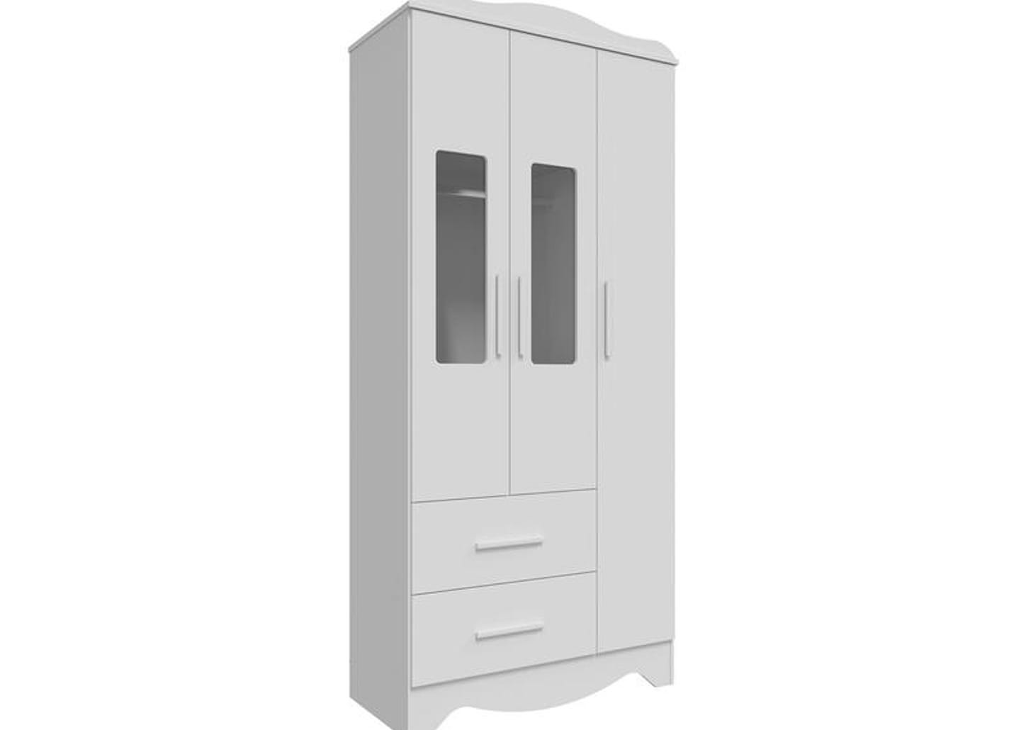 Guarda-roupa 2 Gavetas 3 Portas Moveis Peroba Harmonia