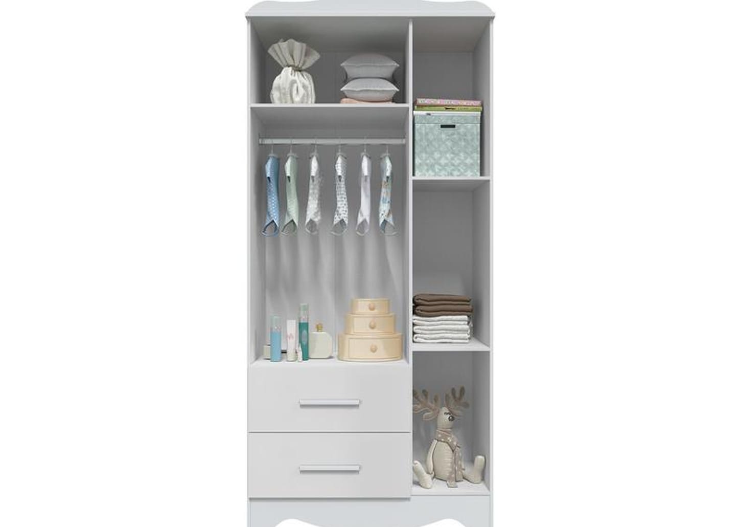 Guarda-roupa 2 Gavetas 3 Portas Moveis Peroba Harmonia