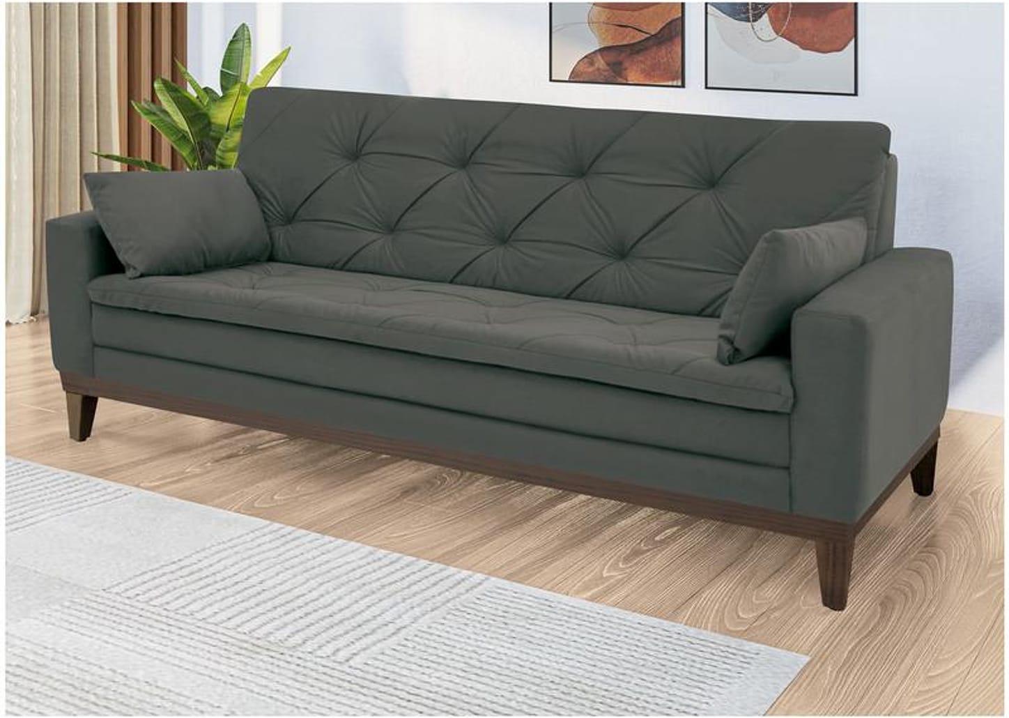 Sofá 4 Lugares Suede Vivaldi Linoforte