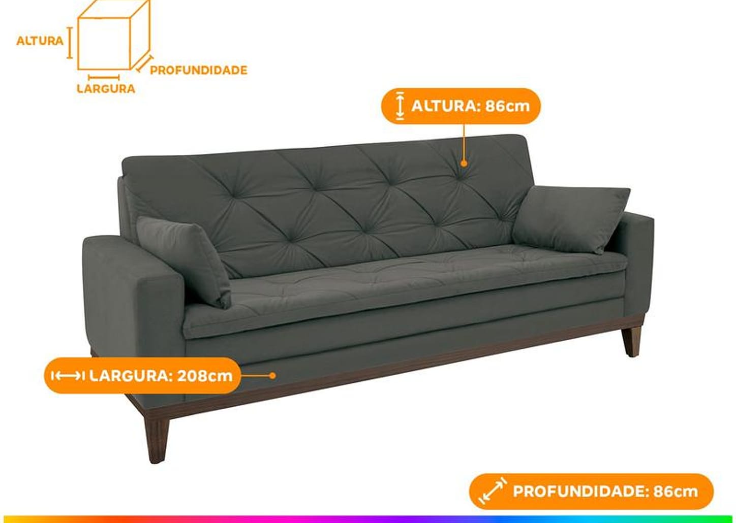 Sofá 4 Lugares Suede Vivaldi Linoforte