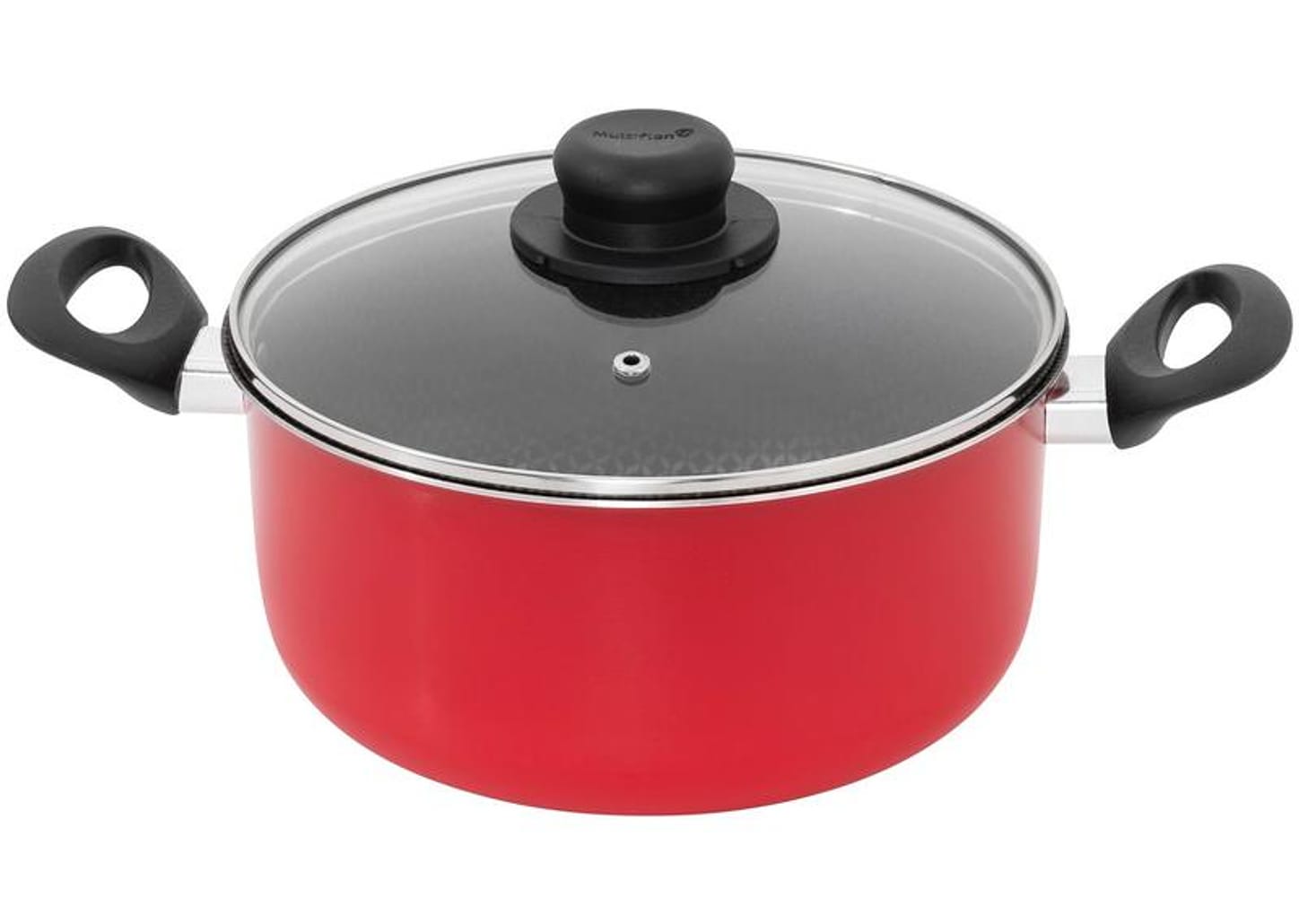 Caçarola Multiflon Antiaderente com Tampa 24cm 5L Vermelho Gourmet