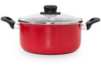 Caçarola Multiflon Antiaderente com Tampa 24cm 5L Vermelho Gourmet