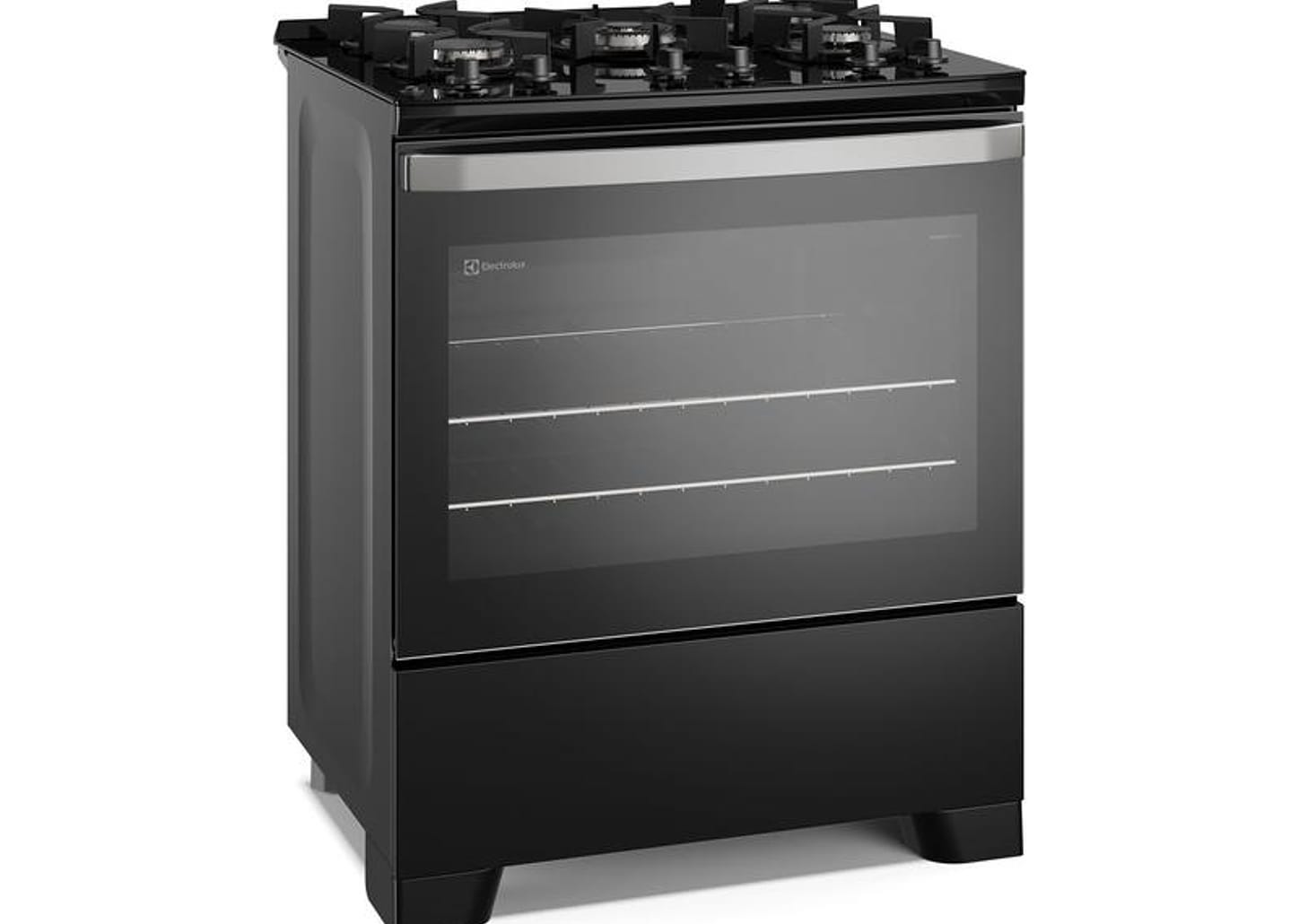 Fogão 5 Bocas Electrolux Inox Preto Mesa de Vidro Efficient FE5GB