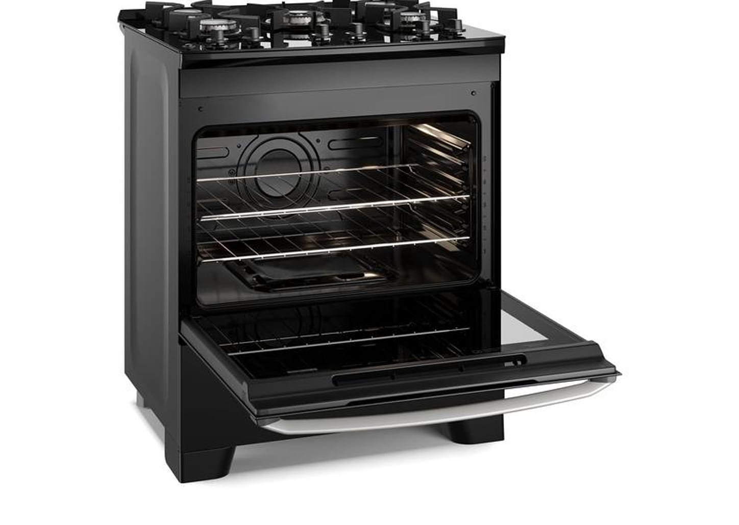 Fogão 5 Bocas Electrolux Inox Preto Mesa de Vidro Efficient FE5GB