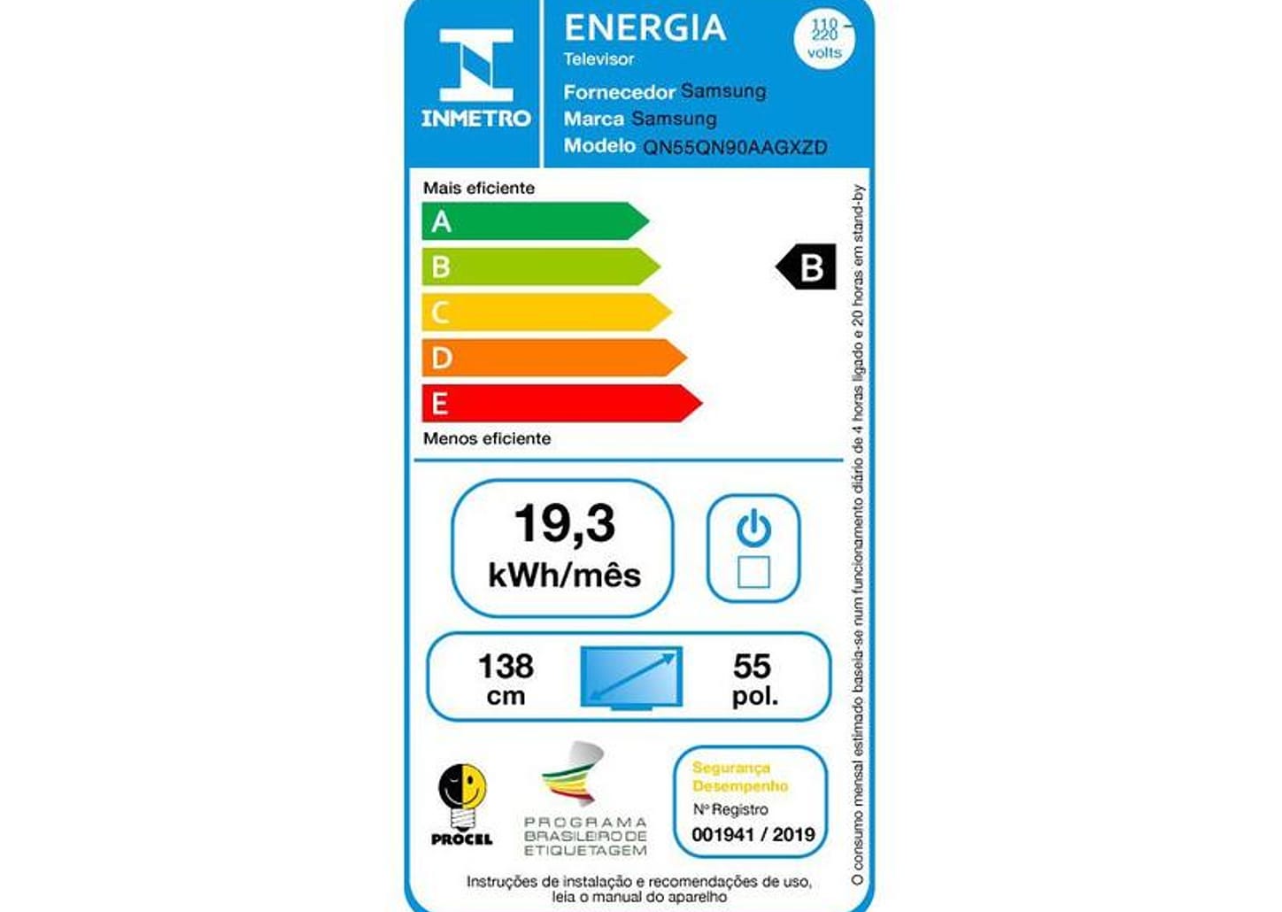 Smart TV Ultra HD 4K Neo QLED 55” Samsung Neo - QN55QN90AAGXZD Wi-Fi Bluetooth HDR 4 HDMI 2 USB