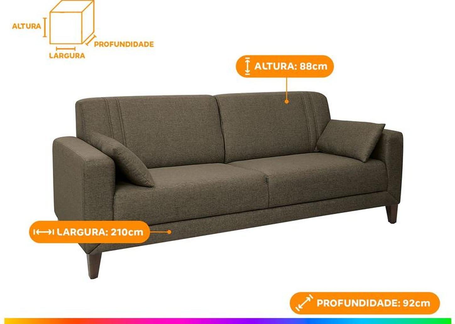 Sofá 4 Lugares Linho Lyon A2 Linoforte