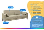 Sofá 4 Lugares Linho Lyon A2 Linoforte