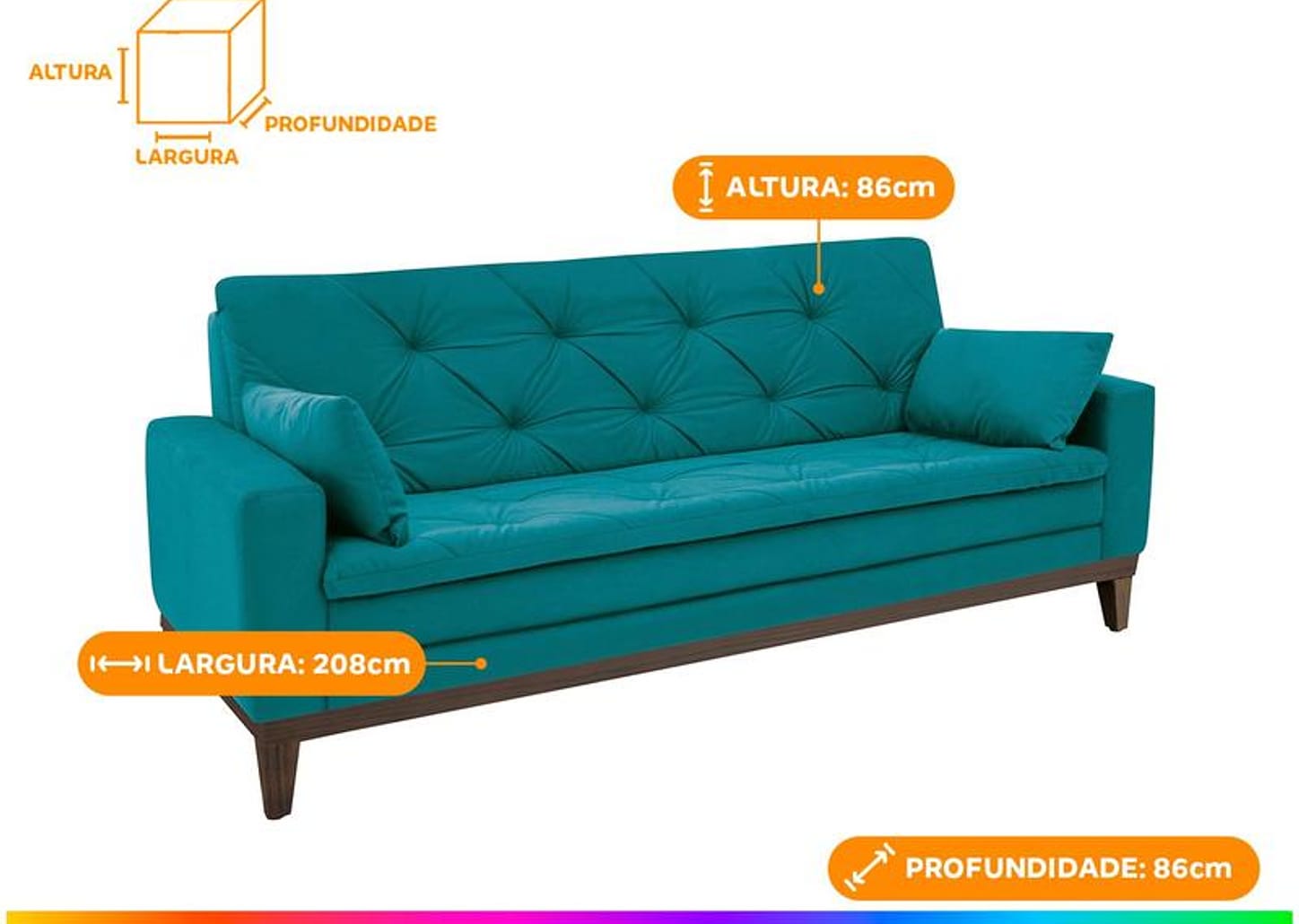 Sofá 4 Lugares Suede Vivaldi Linoforte