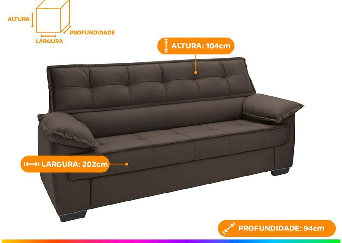 Conjunto de Sofás 2 e 3 Lugares Lisboa Linoforte