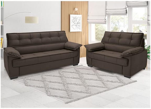 Conjunto de Sofás 2 e 3 Lugares Lisboa Linoforte