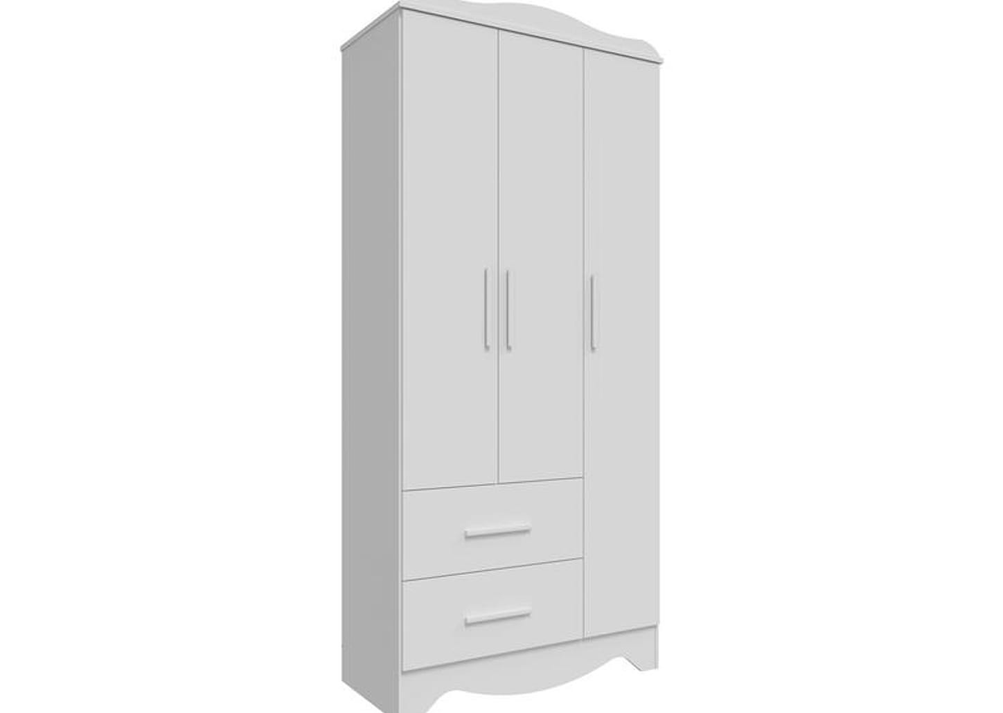 Guarda-roupa 2 Gavetas 3 Portas Moveis Peroba Harmonia