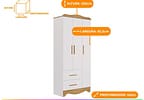 Guarda-roupa 2 Gavetas 3 Portas Moveis Peroba Harmonia