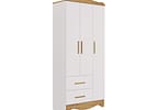 Guarda-roupa 2 Gavetas 3 Portas Moveis Peroba Harmonia