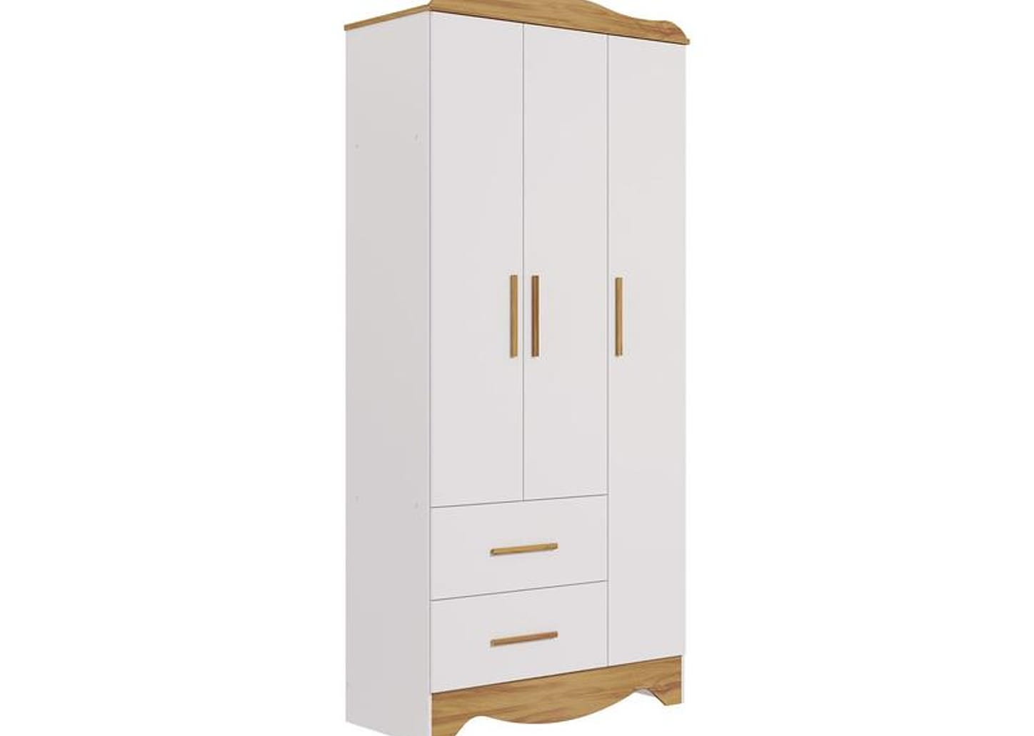 Guarda-roupa 2 Gavetas 3 Portas Moveis Peroba Harmonia