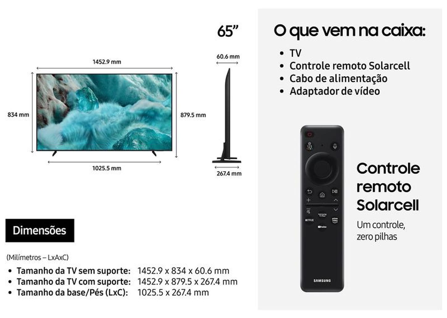 Smart TV 65" Samsung 4K QLED QN65Q7FAAGXZD Tizen Q4 AI 3 HDMI