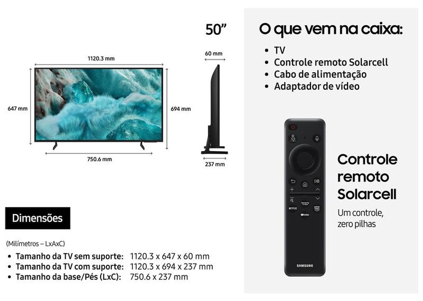 Smart TV 50" Samsung 4K QLED QN50Q7FAAGXZD Tizen Q4 AI 3 HDMI