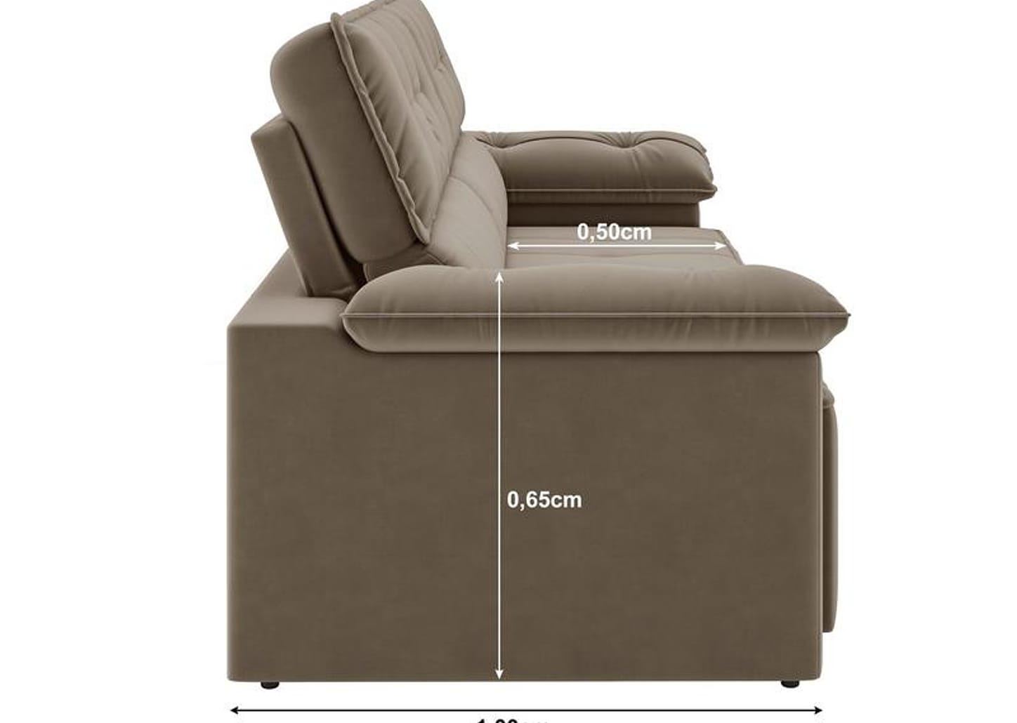 Sofá 3 Lugares Retrátil Reclinável Veludo Santorini Besthouse