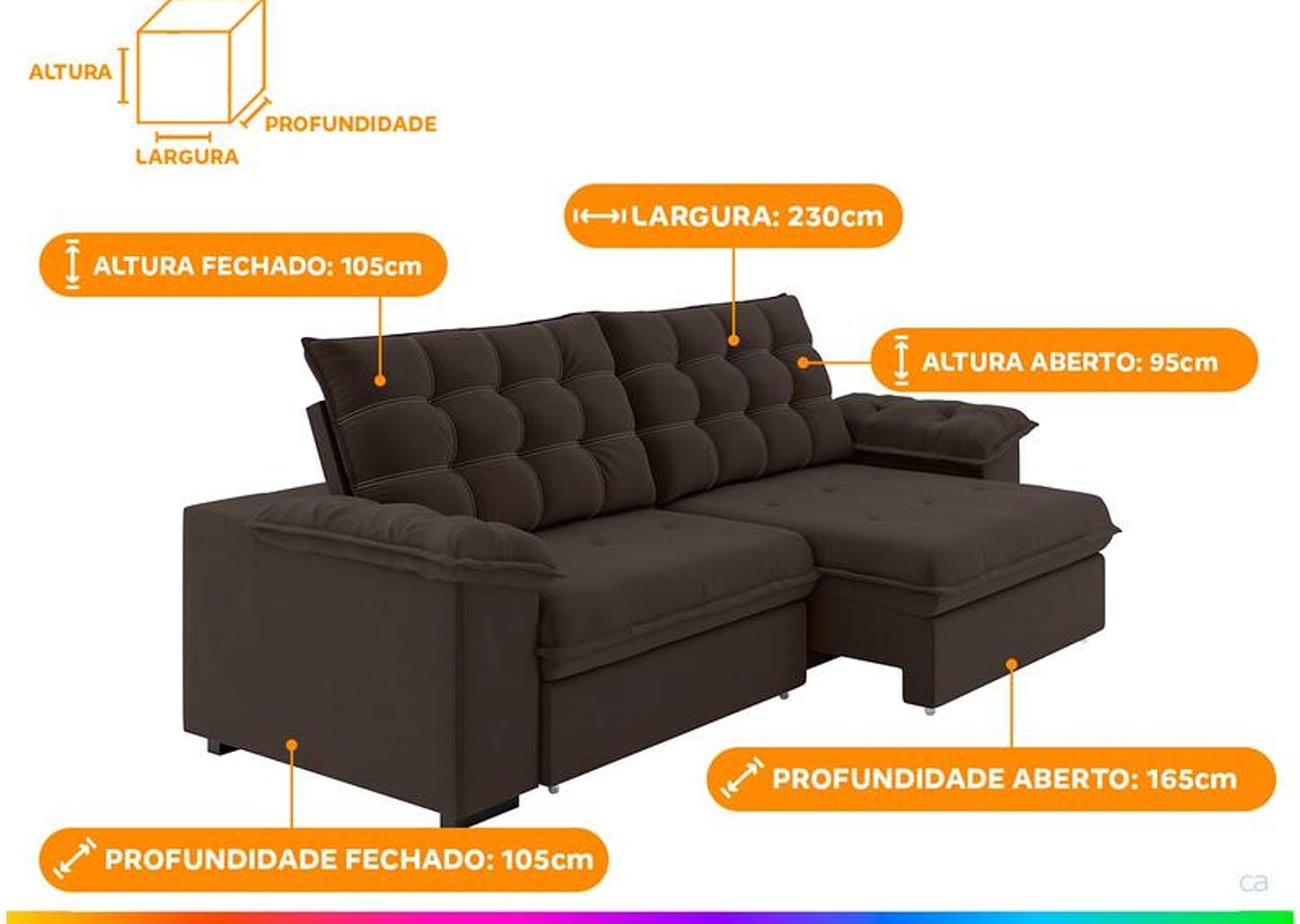 Sofá 3 Lugares Retrátil Reclinável Veludo Vancouver Besthouse