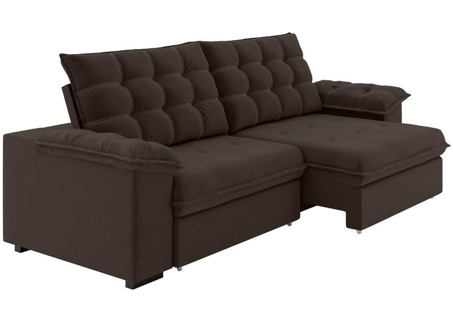 Sofá 4 Lugares Retrátil Reclinável Veludo Vancouver Besthouse