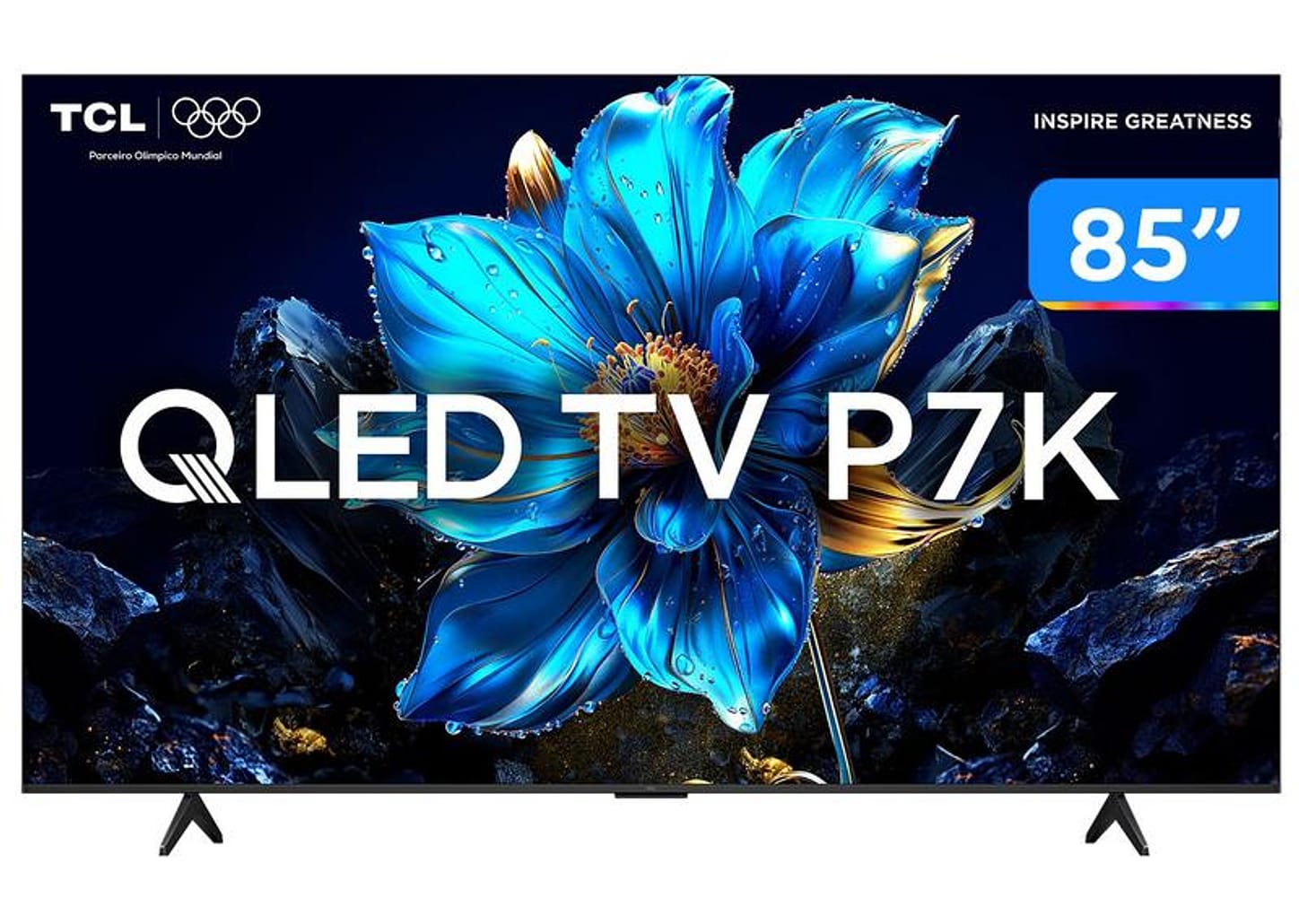 Smart TV 85" TCL 4K UHD QLED 85P7K Google TV AiPQ Google Assistente 3 HDMI 1 USB