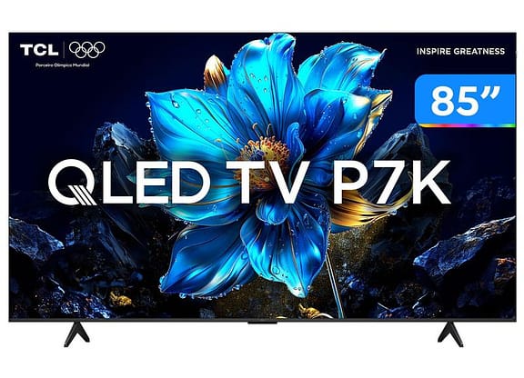 Smart TV 85" TCL 4K UHD QLED 85P7K Google TV AiPQ Google Assistente 3 HDMI 1 USB