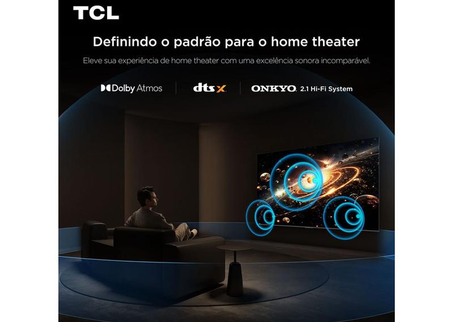 Smart TV 75" TCL 4K UHD MiniLED 75C6K 120Hz Google TV AiPQ Google Assistente 4 HDMI 2 USB